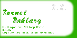 kornel maklary business card